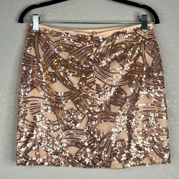 Francescas Jun & Ivy Pink Sequin Mini Skirt Size Large New with tags! - Picture 3 of 7